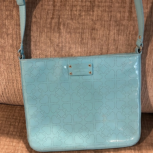 Kate Spade turquoise adjustable Crossbody bag x 11 vinyl wipe